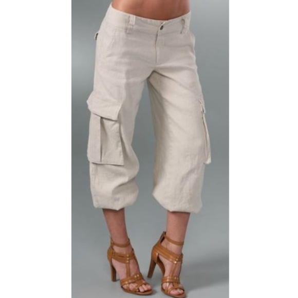 Alice + Olivia Pants - Alice + Olivia Congo Banded Linen Cargo Pant